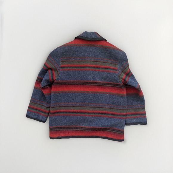 Vintage Woolrich Southwestern Blanket Coat Wool Aztec Striped USA Cabin Ranch - Picture 4 of 10